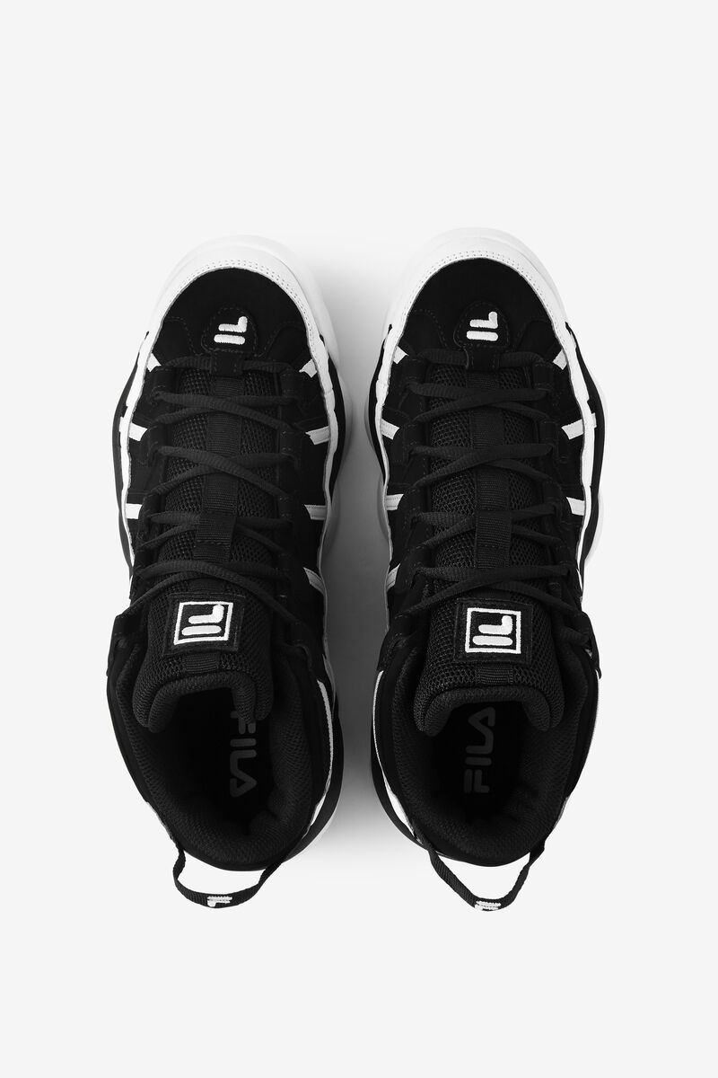 White / Black / Metal Silver Men's Fila Black Stackhouse Spaghetti Sneaker | Fila Trainers | D5LwYD2