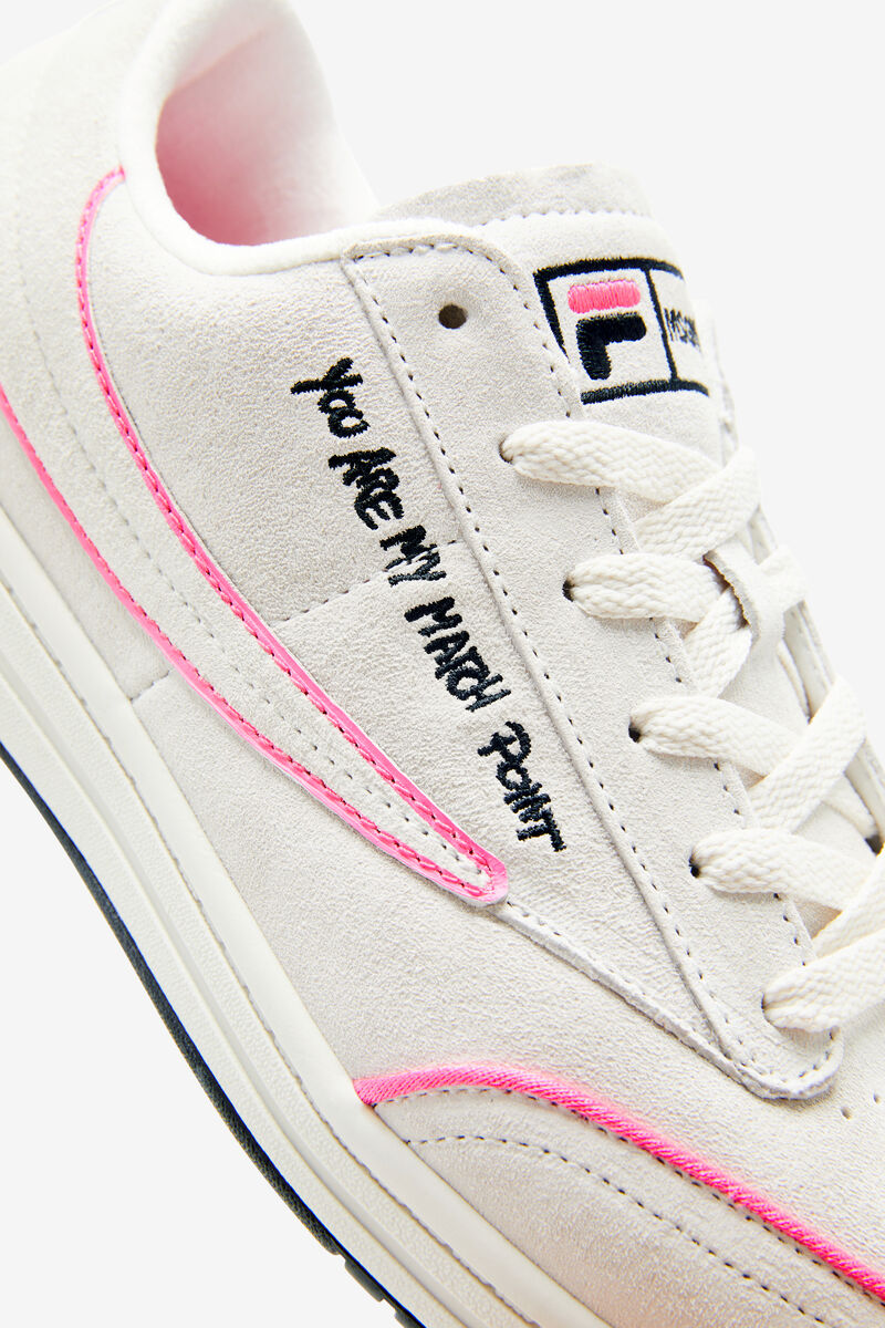 White / Black / Pink Women's Fila Tennis 88 Premium X Msgm Trainers | PI4DNuhH4od