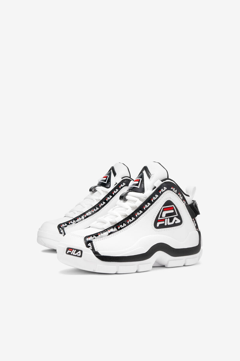 White / Black / Red Kids' Fila Little Grant Hill 2 Repeat Basketball Shoes | Xr3soHCYb5u