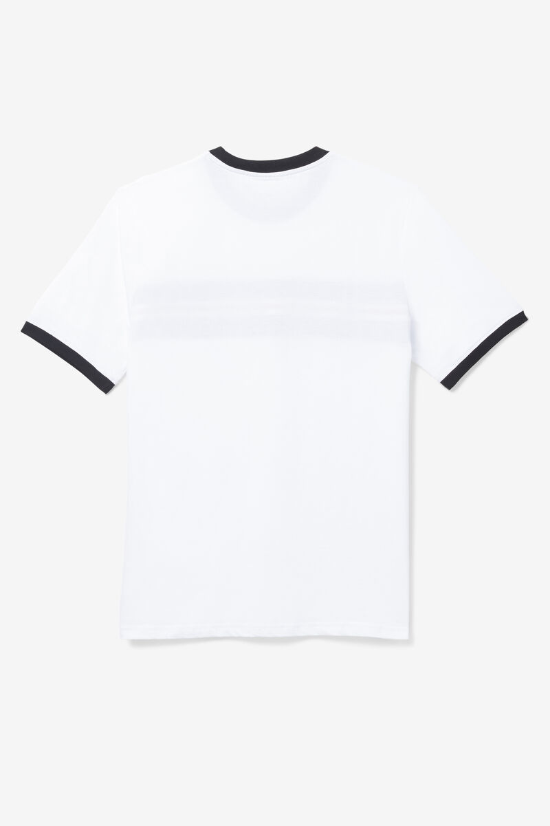 White / Black / Red Men's Fila Silver T Shirts | 3RzQi4byIBr