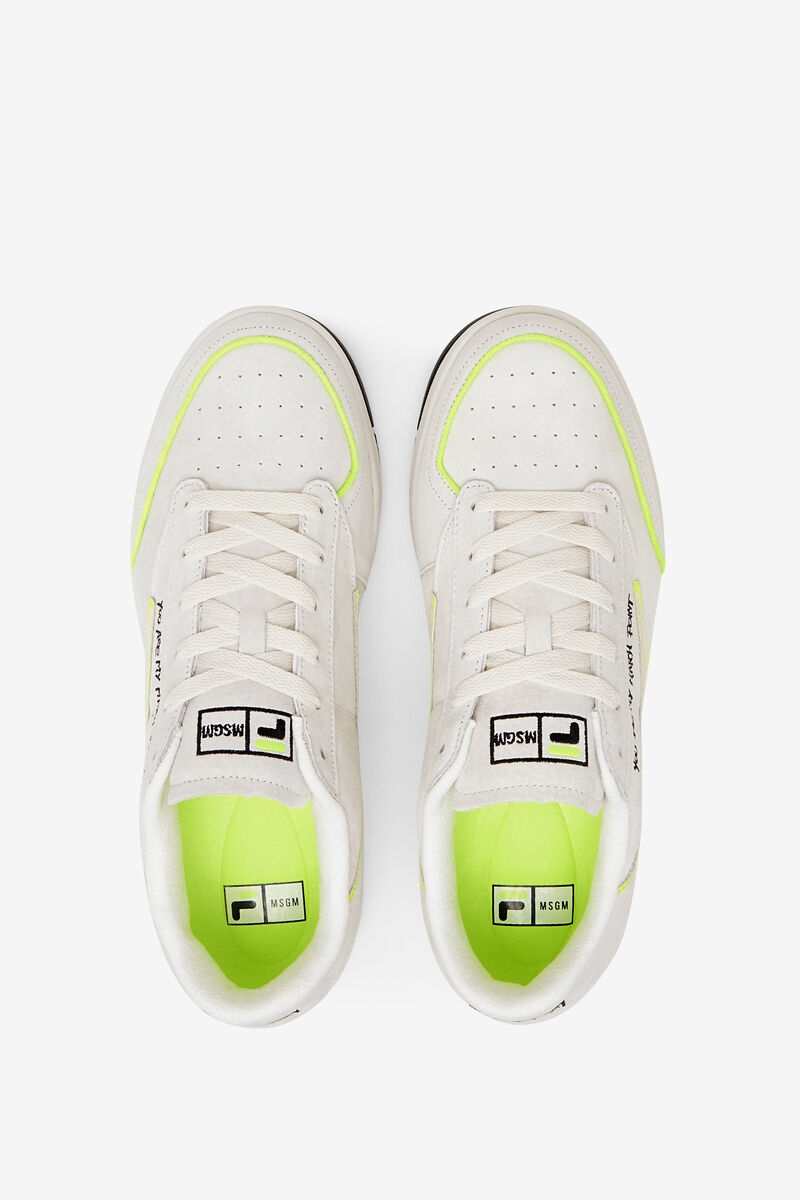 White / Black / Yellow Men's Fila Tennis 88 Premium X Msgm Designer Trainers | Fila Trainers | jCflf