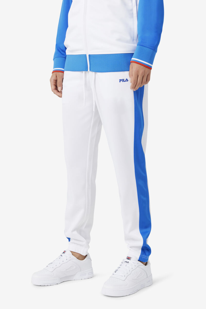 White / Blue Men's Fila Puerto Rico Pant Tracksuits | QAr4i8AwpYP