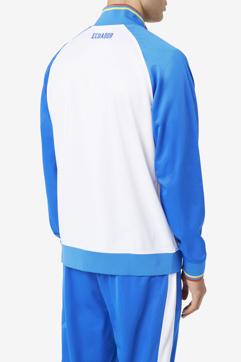 White / Blue / Red Women's Fila Ecuador Track Jacket Tracksuits | WENJPptkzg9