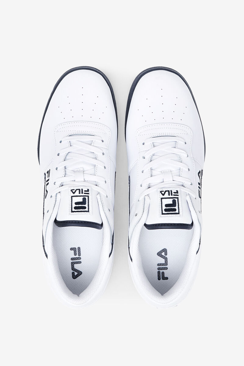 White / Blue / White Men's Fila Original Fitness Flat Shoes | 3hiW3avMCJd