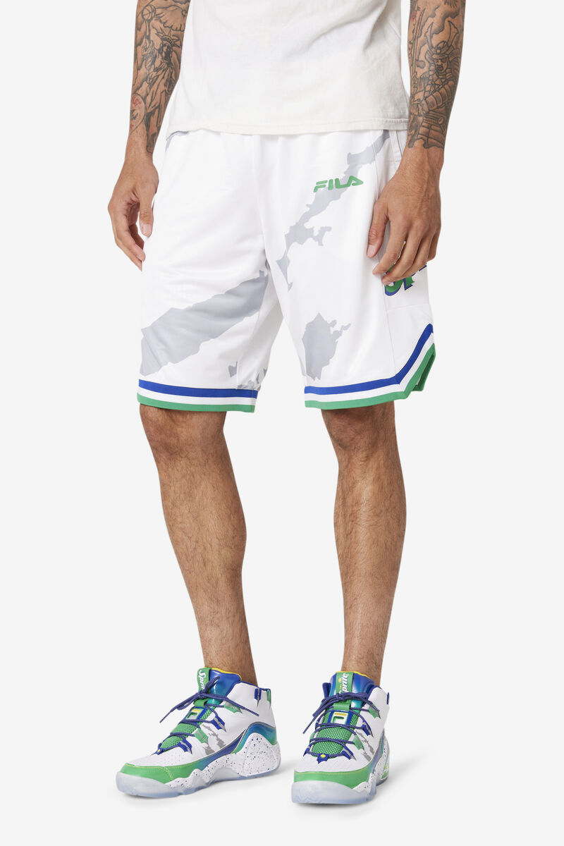 White / Blue Women's Fila Grant Hill X Sprite Short Shorts | atbzYzX4Vms