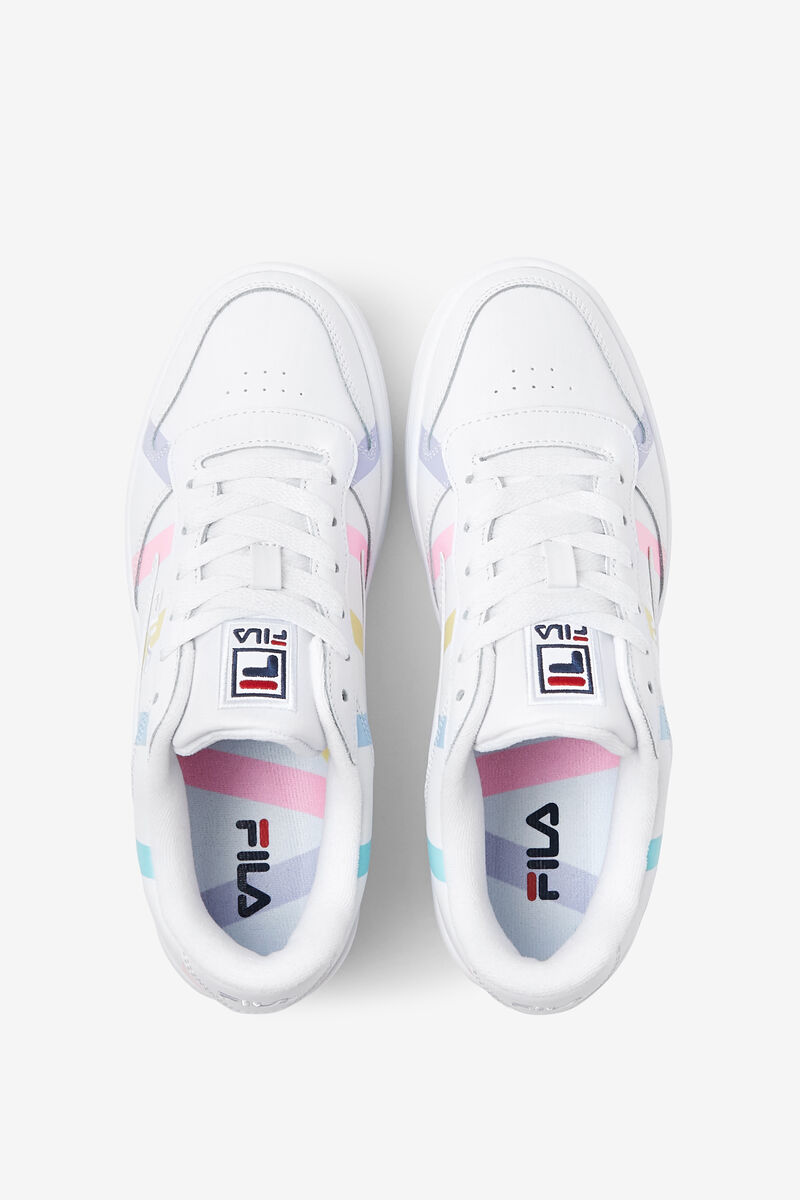 White / Blue Women's Fila Wx-100 Stripe Trainers | dF2HT4DB3SU