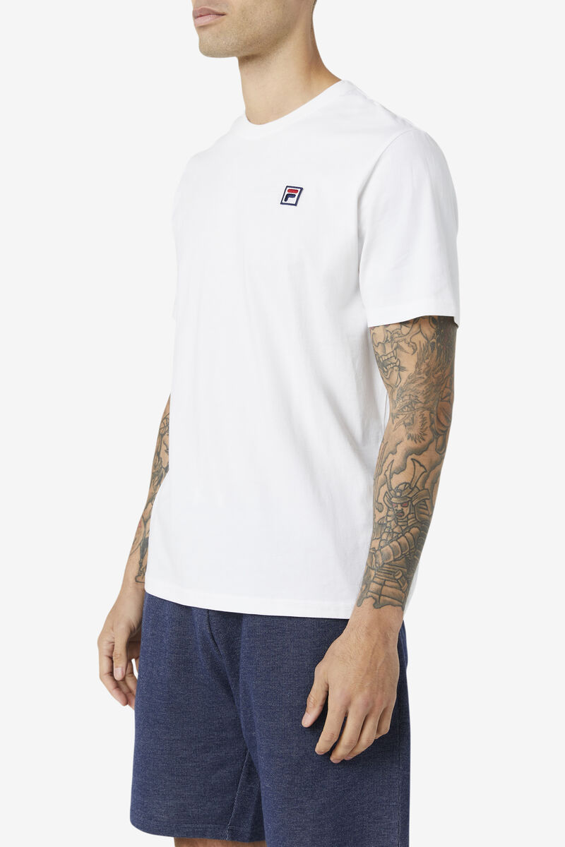 White / Green Men's Fila Edgecumbe Short Sleeve T Shirts | kfIZFzjdmbW