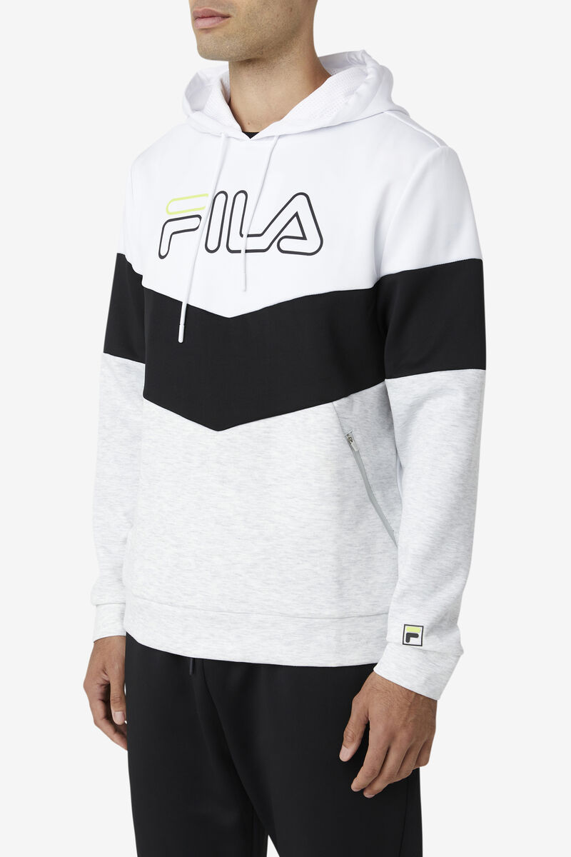 White / Light Grey / Light Green Men's Fila Gerado Tech Hoodie Hoodies | 1TXq51zm379