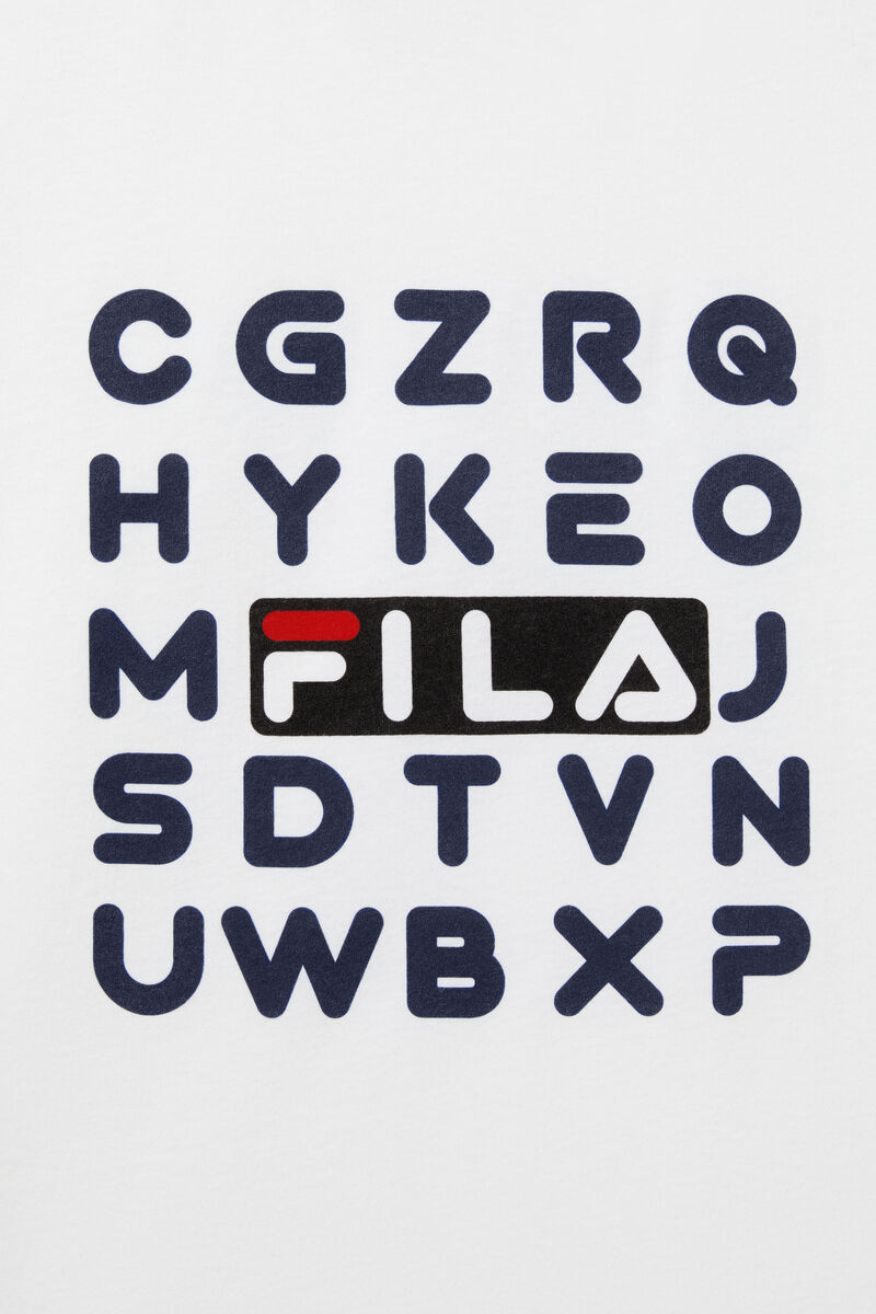 White Men's Fila Alphabet T Shirts | yxFgFM1ohT6