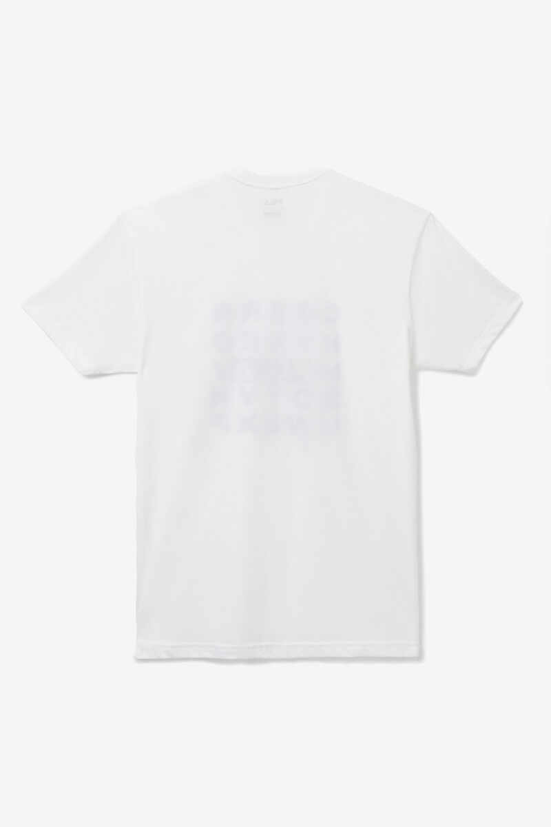 White Men's Fila Alphabet T Shirts | yxFgFM1ohT6