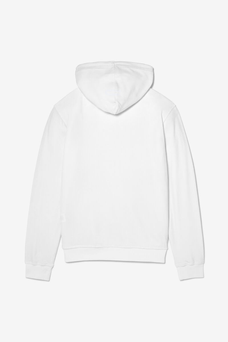 White Men's Fila Asher Velour Hoodie Hoodies | 4iez2QIFJZ3