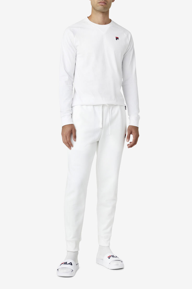 White Men's Fila Chardon Jogger Pants | nW3iP75xyB4