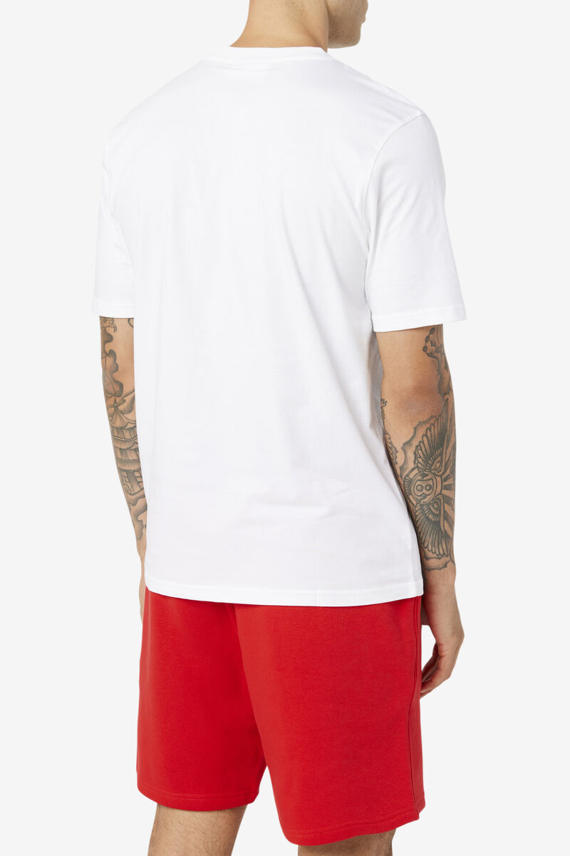 White Men's Fila Curtis Pocket T Shirts | bN1USCUkfaM