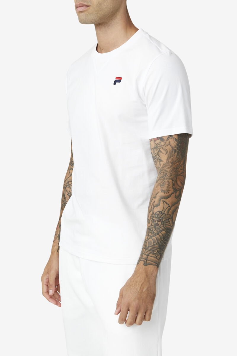 White Men's Fila Derion T Shirts | YC2iCY3lq5F