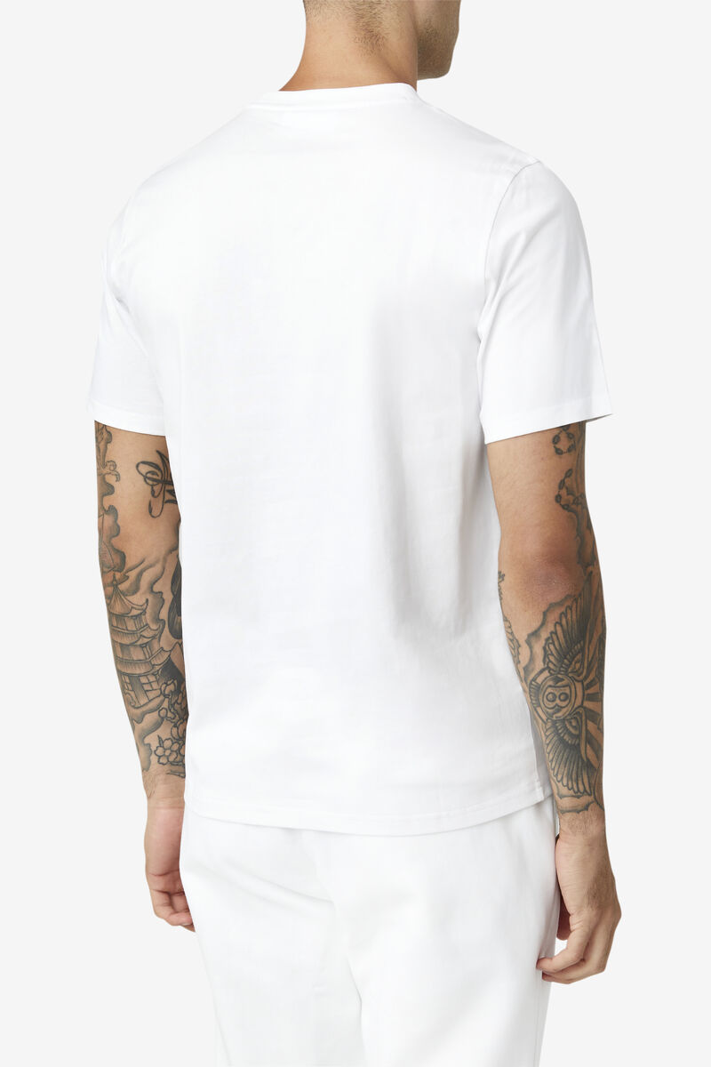 White Men's Fila Derion T Shirts | YC2iCY3lq5F