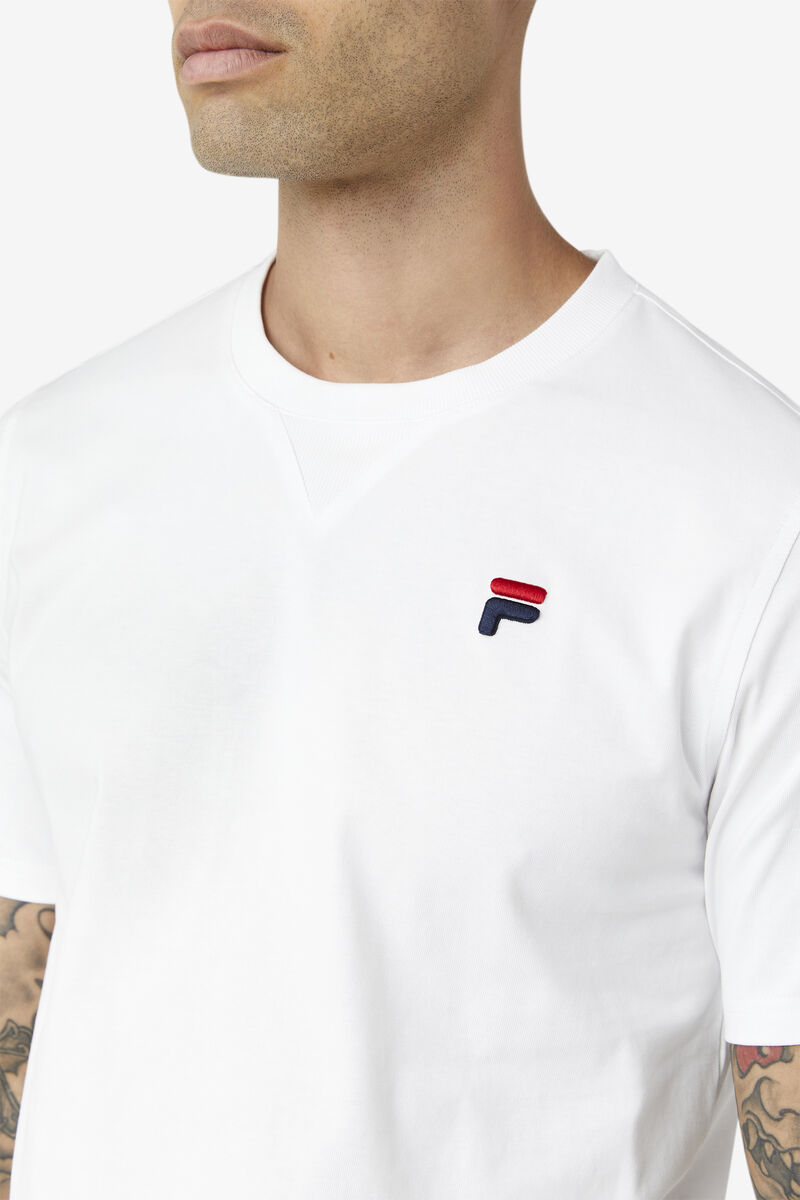 White Men's Fila Derion T Shirts | YC2iCY3lq5F