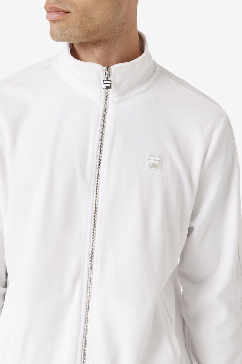 White Men's Fila Deverall Velour Jacket Jackets | gDv4t8KzcT9