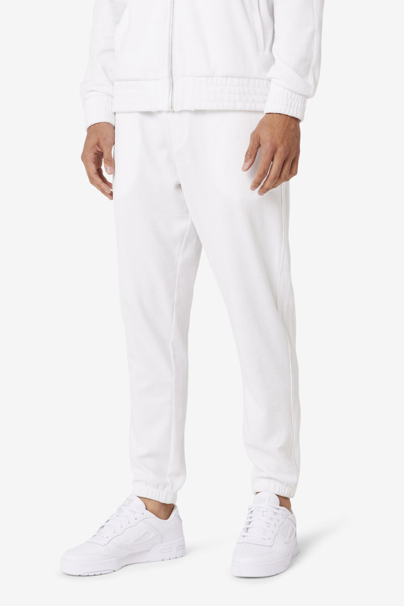 White Men's Fila Deverall Velour Pant Pants | tRdWEJlmwLX