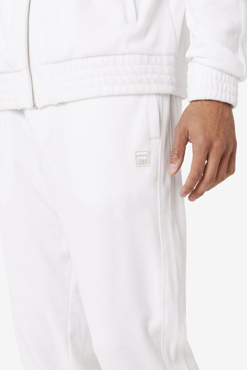 White Men's Fila Deverall Velour Pant Pants | tRdWEJlmwLX