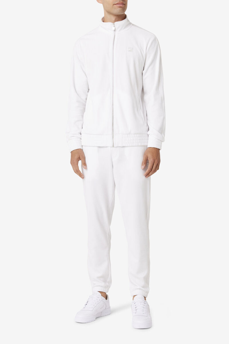 White Men's Fila Deverall Velour Pant Tracksuits | gbWr5H4ub1i