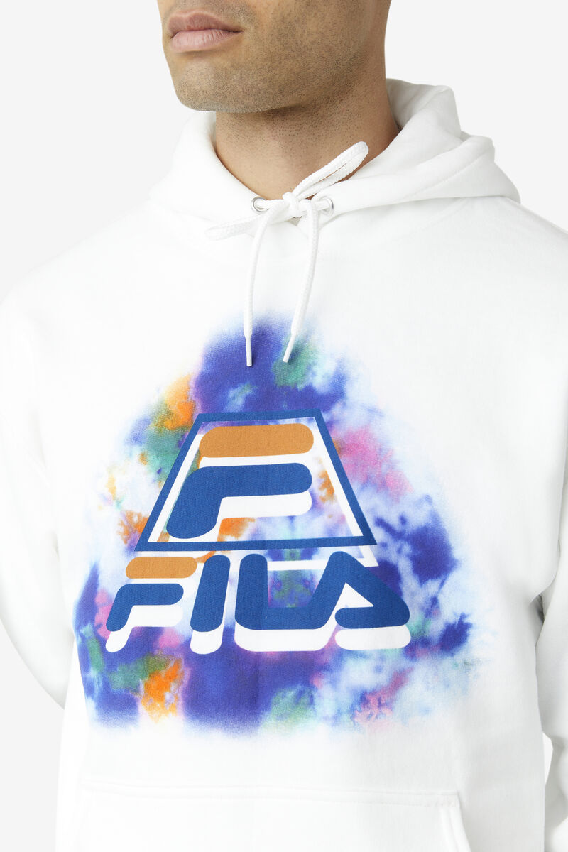 White Men's Fila Dracen Tie Dye Hoodie Hoodies | n6wgJq7cloK