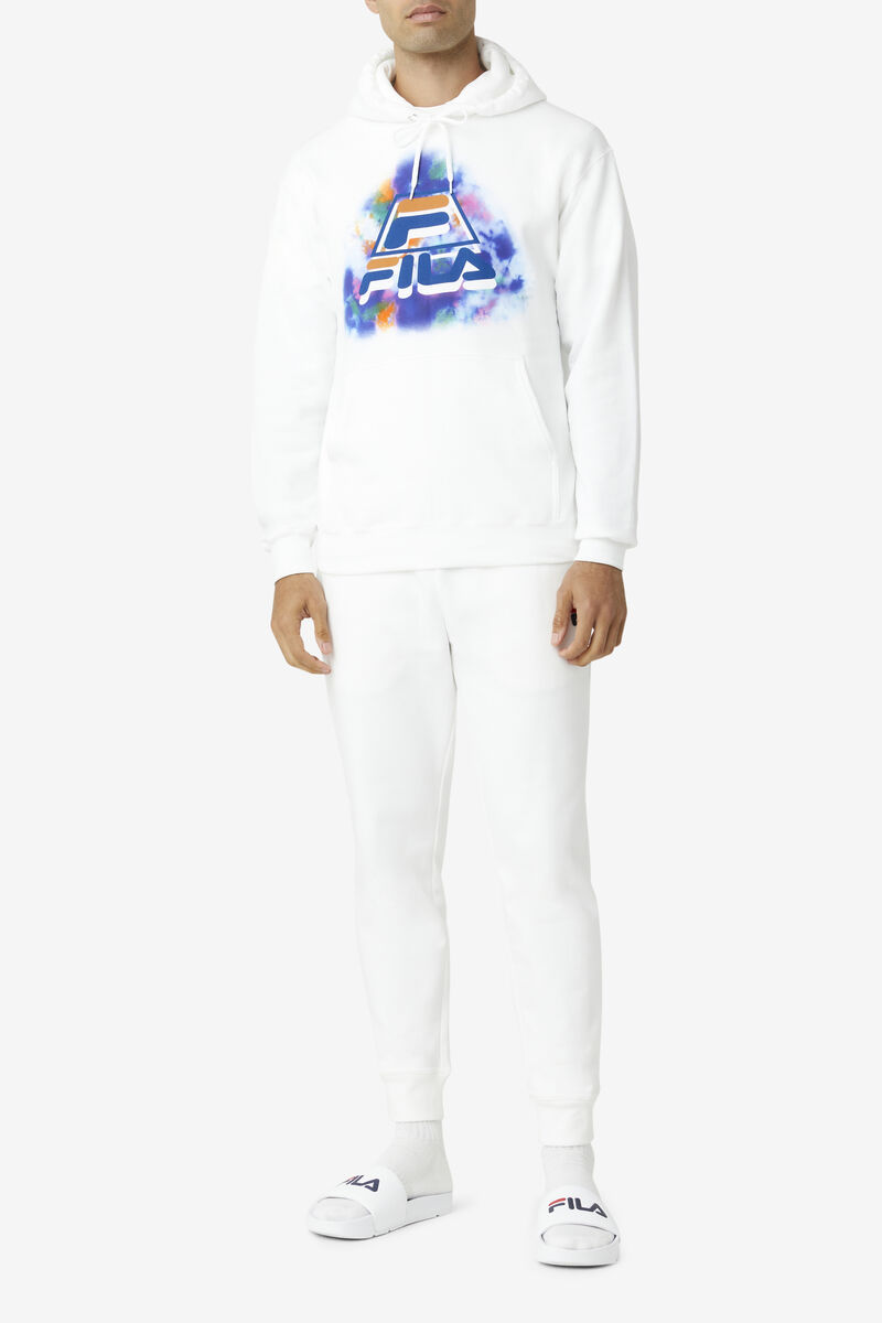 White Men's Fila Dracen Tie Dye Hoodie Hoodies | sT5IxEwarFA