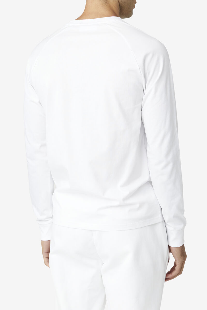 White Men's Fila Flynn Long Sleeve Shirt | ongag2ZToIq