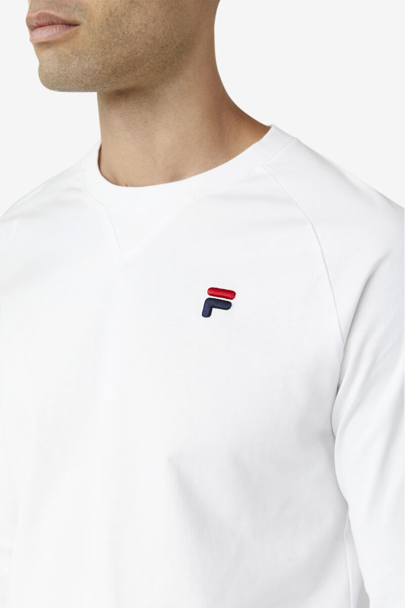 White Men's Fila Flynn Long Sleeve Shirt | ongag2ZToIq