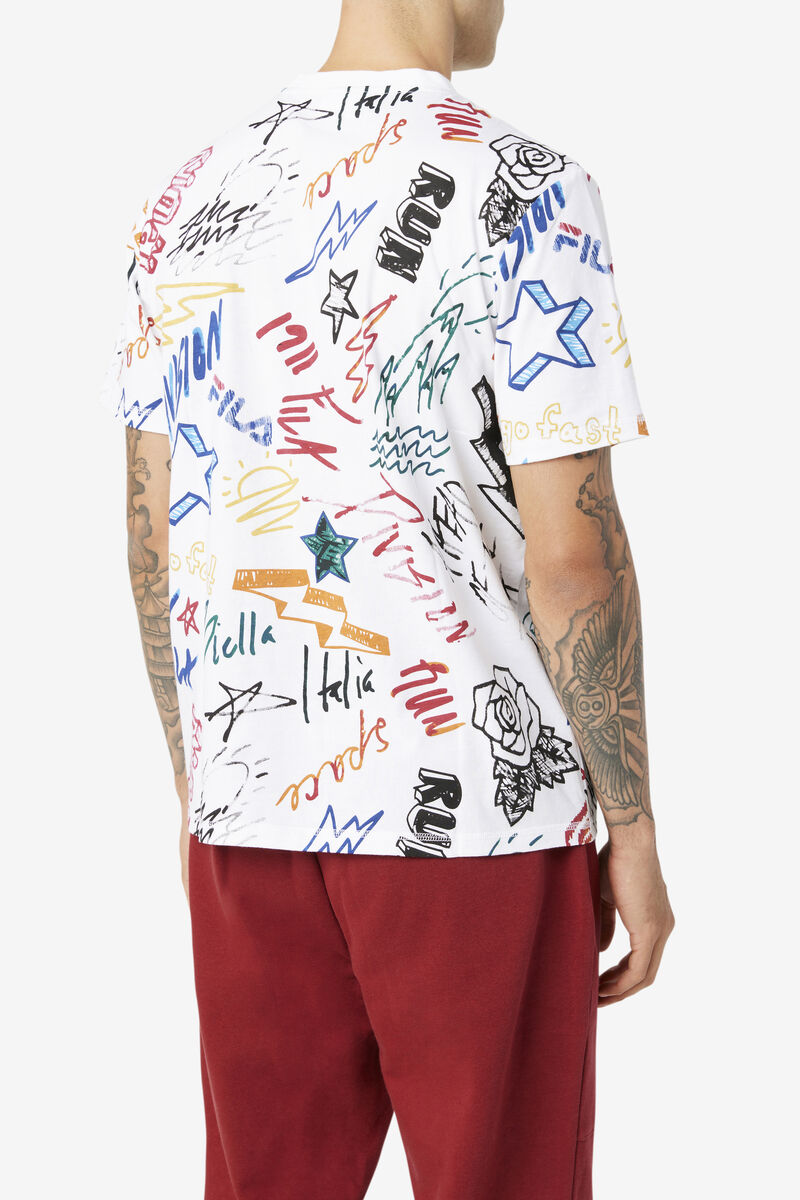 White Men's Fila Hiransh T Shirts | wjKiQUPifhW