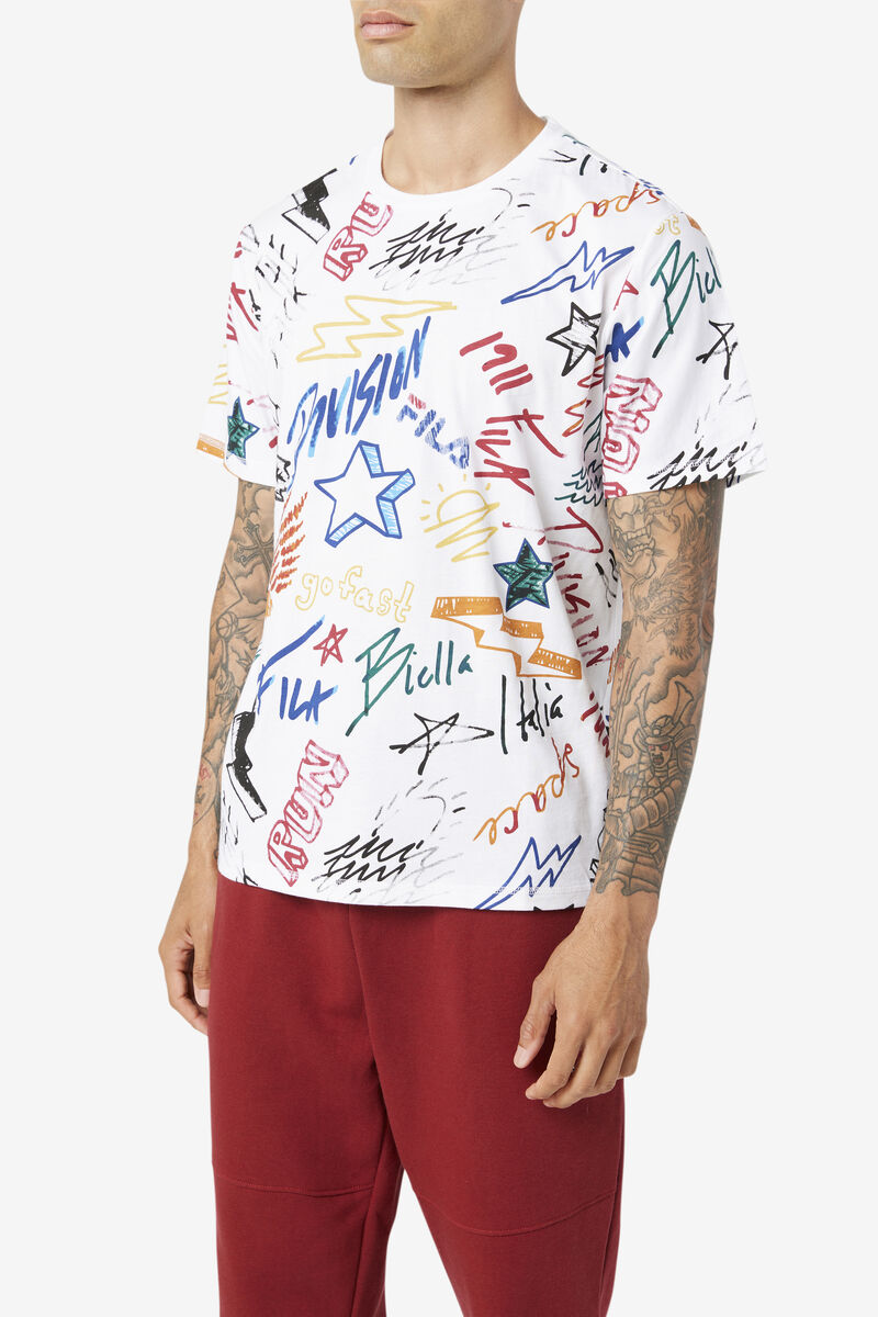 White Men's Fila Hiransh T Shirts | wjKiQUPifhW