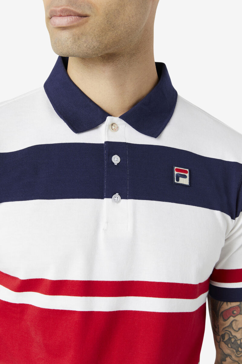 White Men's Fila Jacinth Polo Polos | rhsvLpBDMzz