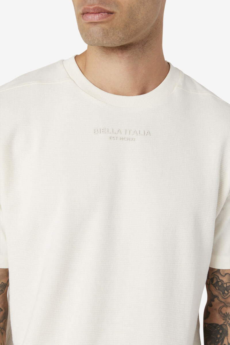 White Men's Fila Kirk Waffle Knit T Shirts | f7owhdyHUFV