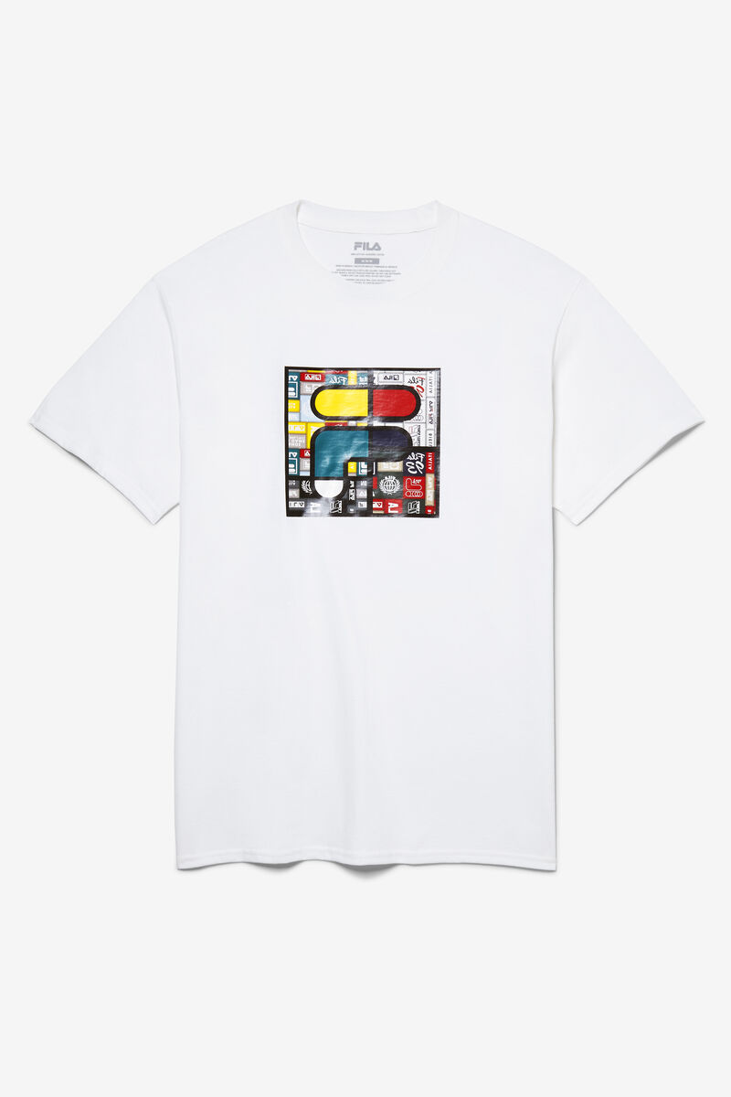 White Men\'s Fila Patchwork T Shirts | ucdnHmMx45I