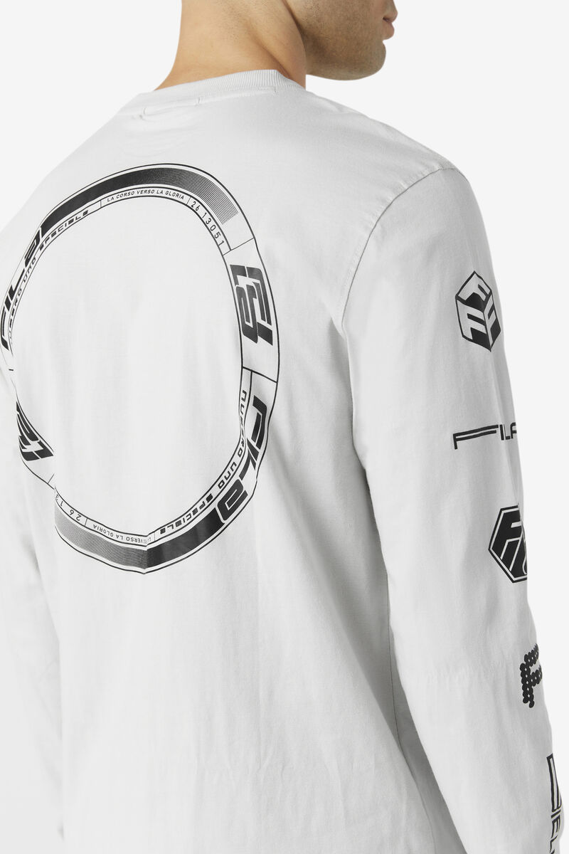 White Men's Fila Phantom Long Sleeve Shirt | bMcDsNvVBwj