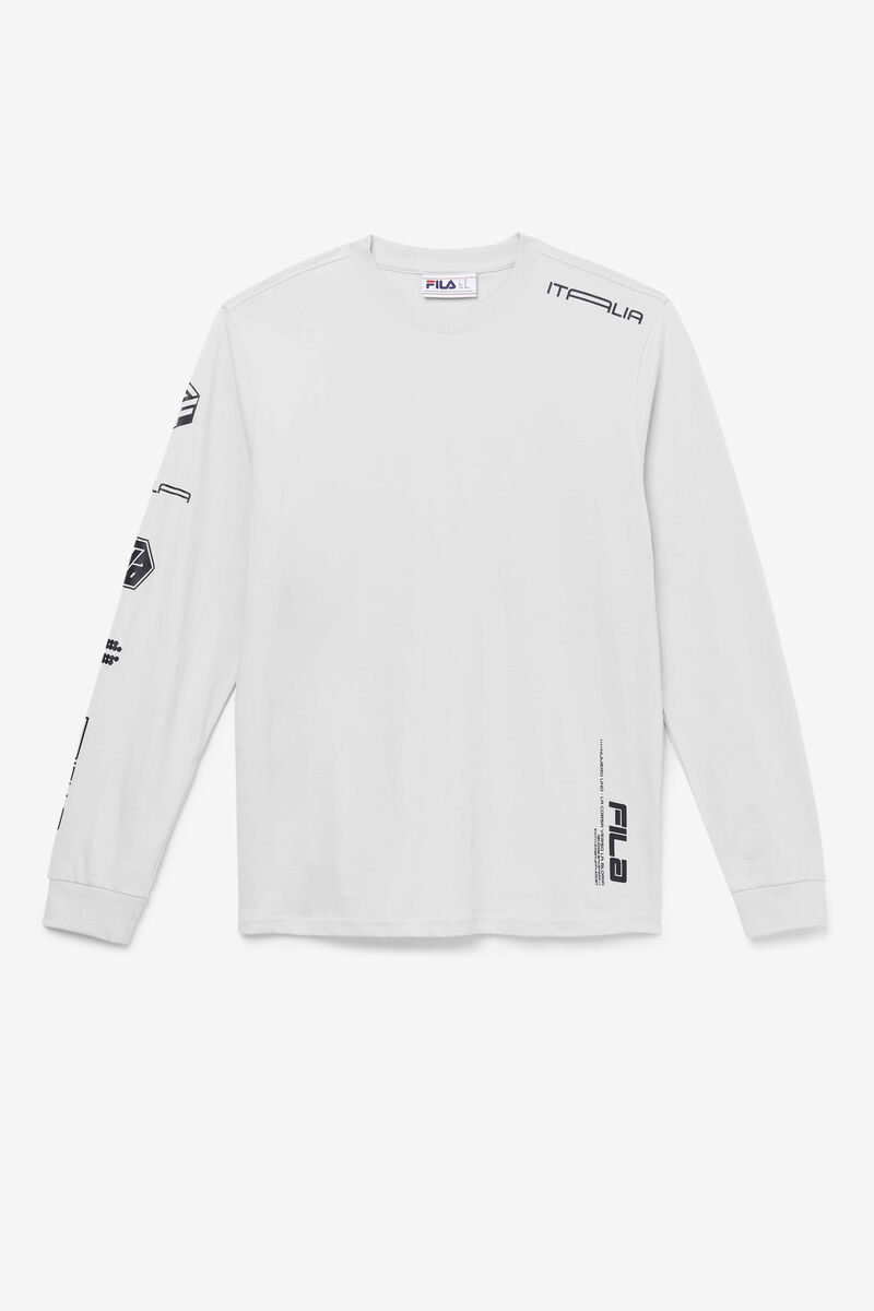 White Men\'s Fila Phantom Long Sleeve Shirt | bMcDsNvVBwj