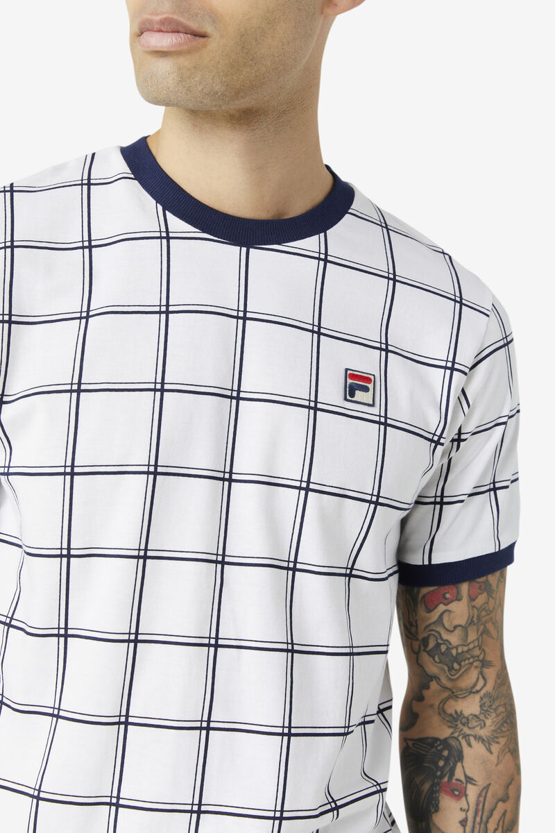 White Men's Fila Slate Ringer T Shirts | uGaTkY5VOoV