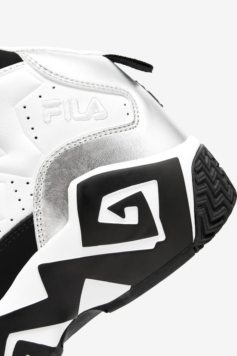 White / Metal Silver / Black Kids' Fila Big Mb Basketball Shoes | HcmgrN7boOT