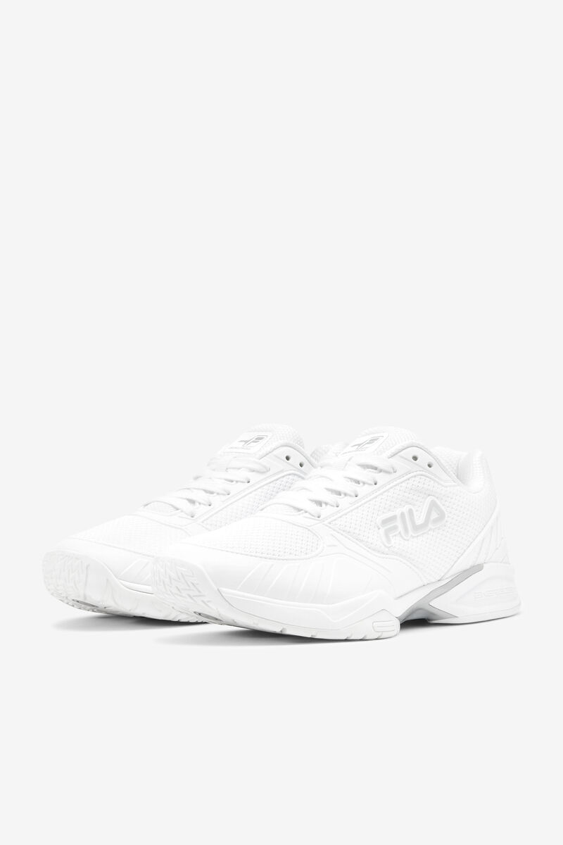 White / Metal Silver / White Men's Fila Volley Zone Sport Shoes | yK3kPBuMjZB