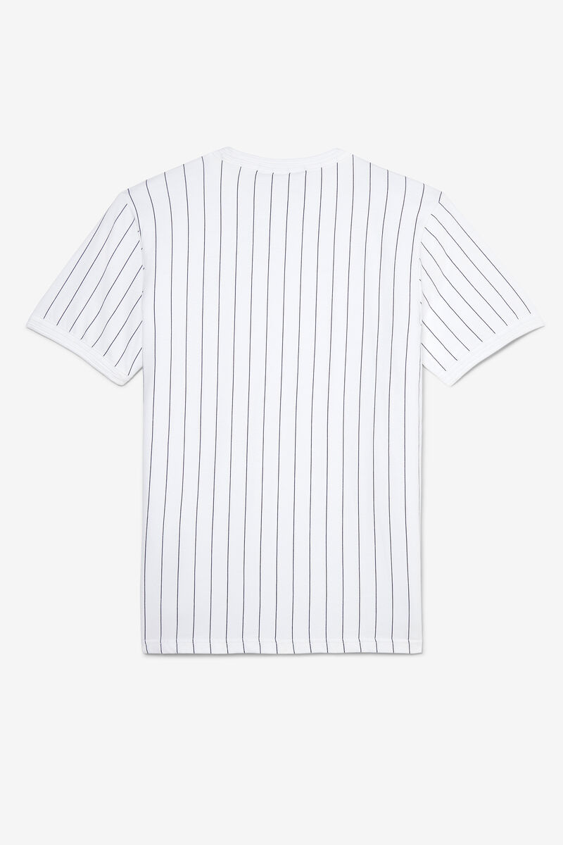 White / Navy Men's Fila Guillo T Shirts | 1QktEcOlLUE