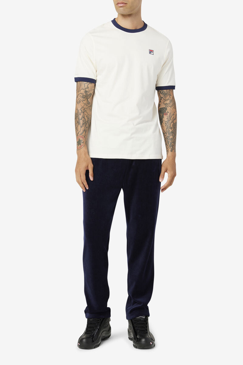 White / Navy Men's Fila Marconi Ringer T Shirts | nWZ2NsPWnmO