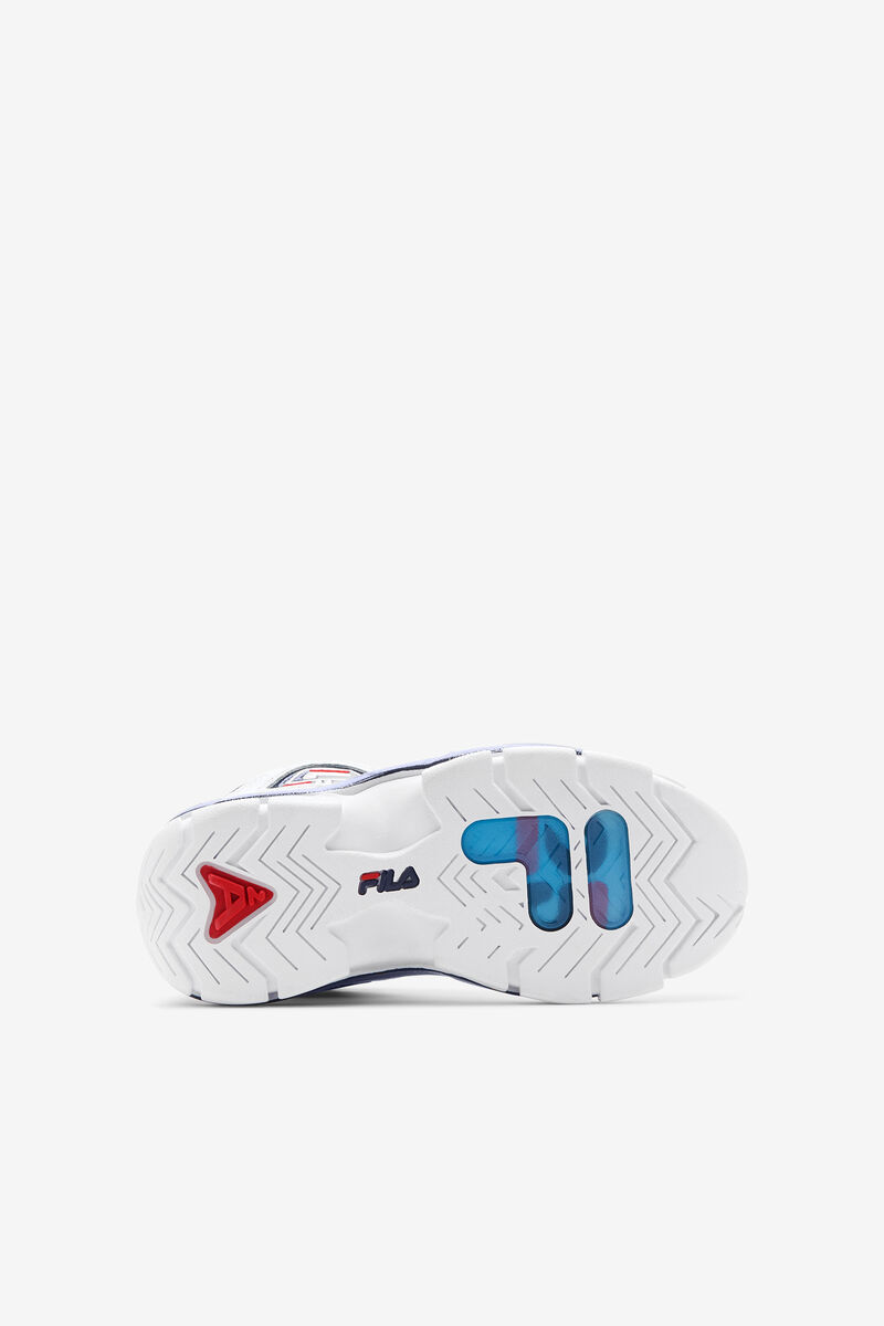 White / Navy / Red Kids' Fila Big Grant Hill 2 25th Anniversary Edition Basketball Shoes | 36ASlCMUR