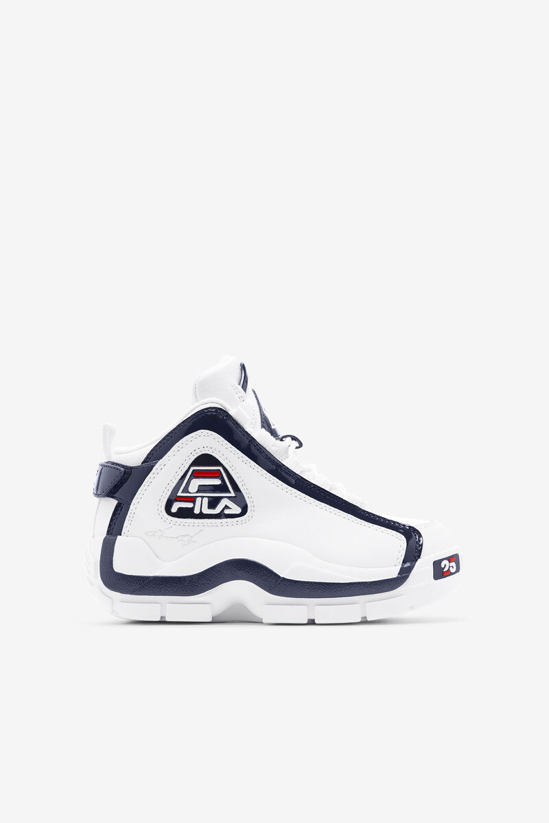 White / Navy / Red Kids\' Fila Big Grant Hill 2 25th Anniversary Edition Basketball Shoes | 36ASlCMUR