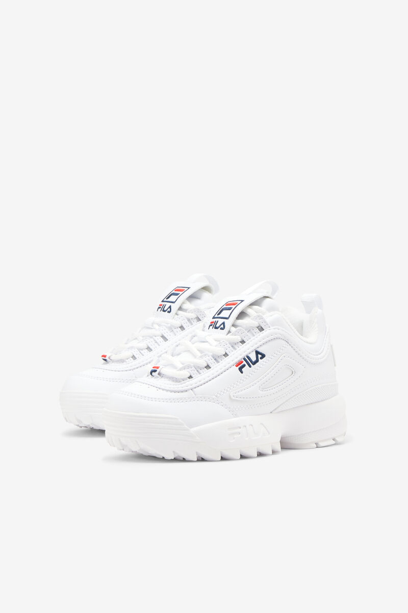 White / Navy / Red Kids' Fila Disruptor 2 Platform Shoes | blsRlLPMbLi