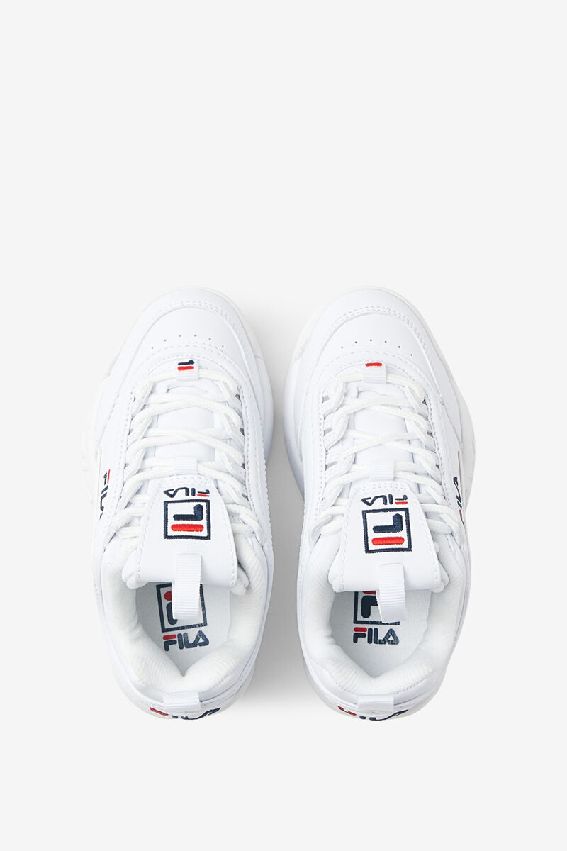 White / Navy / Red Kids' Fila Disruptor 2 Platform Shoes | blsRlLPMbLi