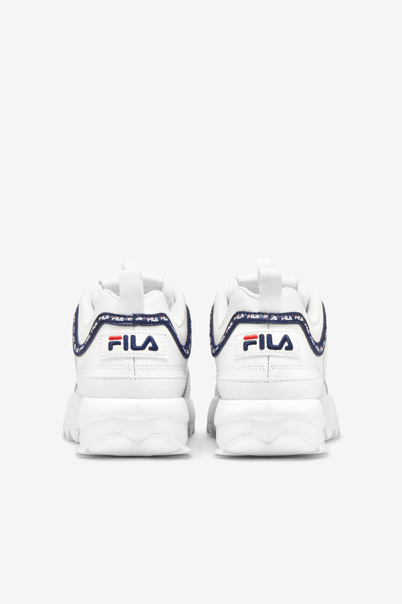 White / Navy / Red Kids' Fila Little Disruptor 2 Repeat Platform Shoes | eusBJAVai5N