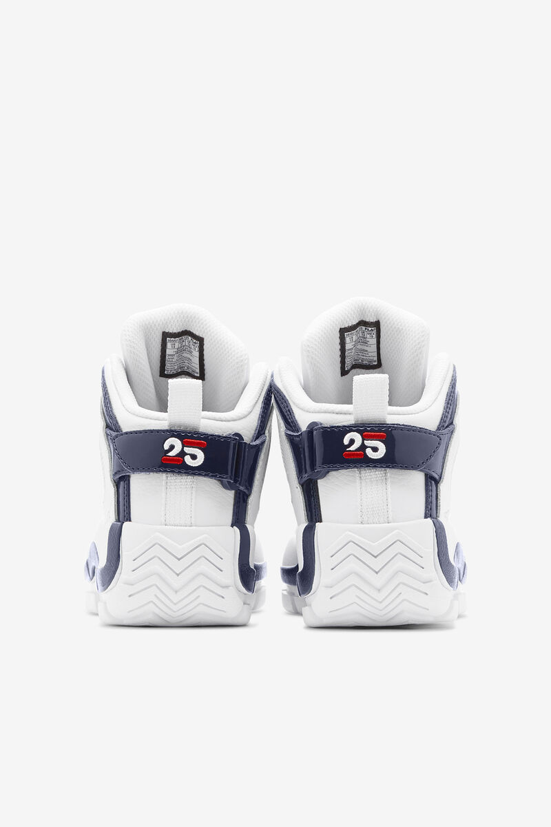 White / Navy / Red Kids' Fila Little Grant Hill 2 25th Anniversary Edition Basketball Shoes | WHEdb4