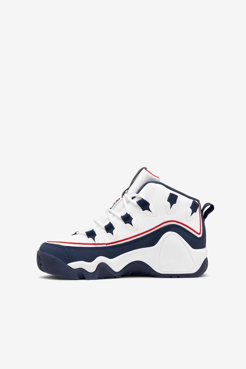 White / Navy / Red Kids' Fila Little Grant Hill 1 Offset Basketball Shoes | zSxHb1NK3Fh