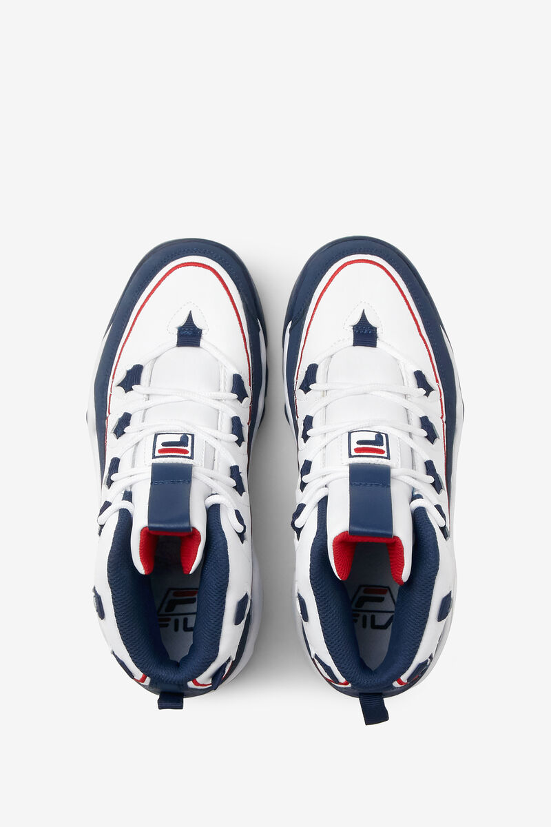 White / Navy / Red Kids' Fila Little Grant Hill 1 Offset Basketball Shoes | zSxHb1NK3Fh