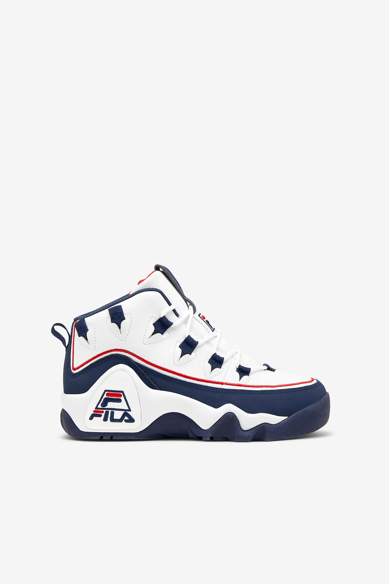 White / Navy / Red Kids\' Fila Little Grant Hill 1 Offset Basketball Shoes | zSxHb1NK3Fh