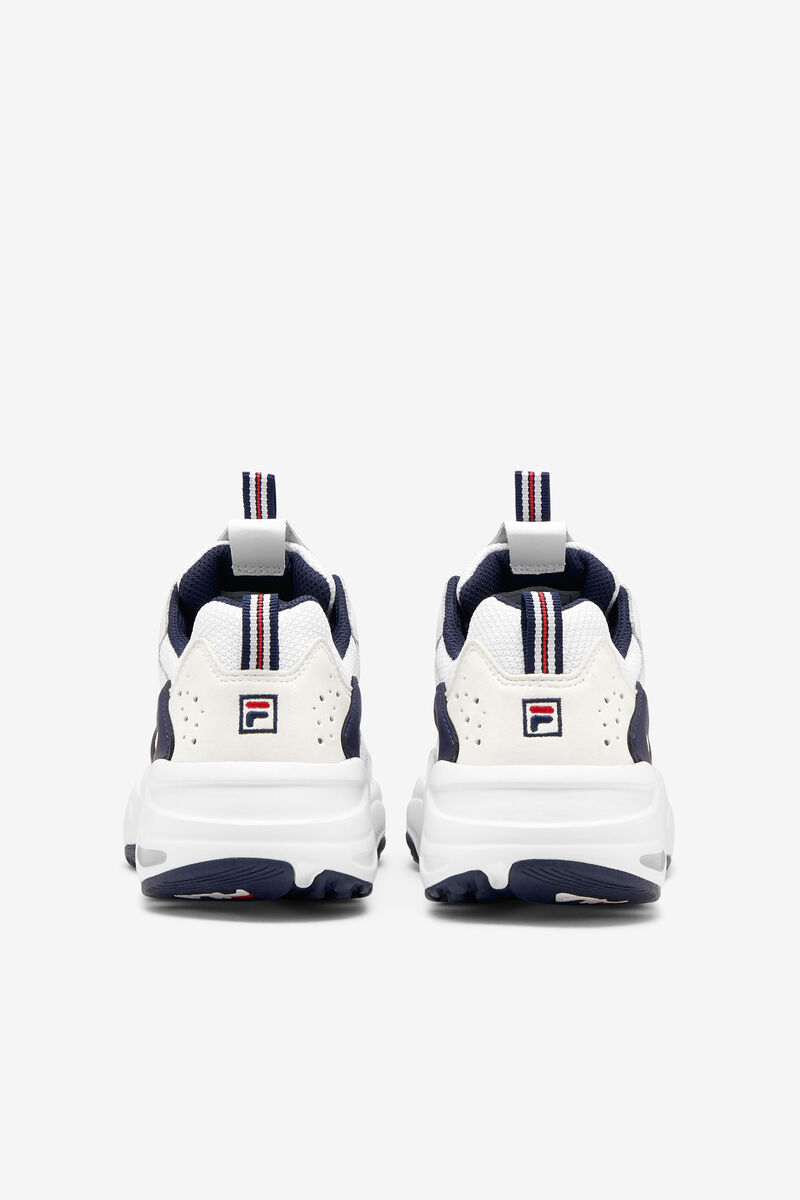 White / Navy / Red Kids' Fila Little Ray Tracer Platform Shoes | OZ3MjGKh2Cj